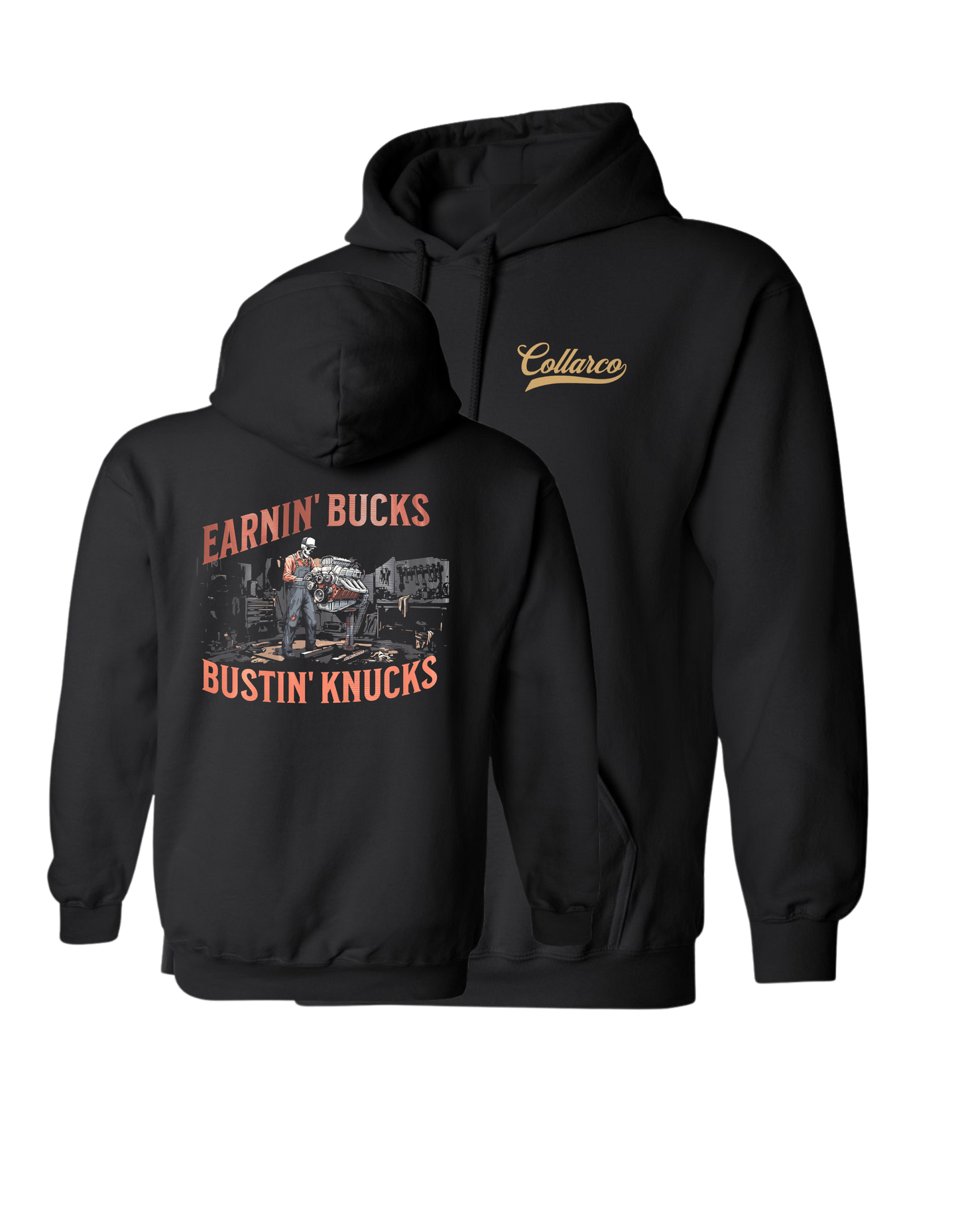 MECHANIC TRADE HOODIE - EARNIN' BUCKS, BUSTIN' KNUCKS