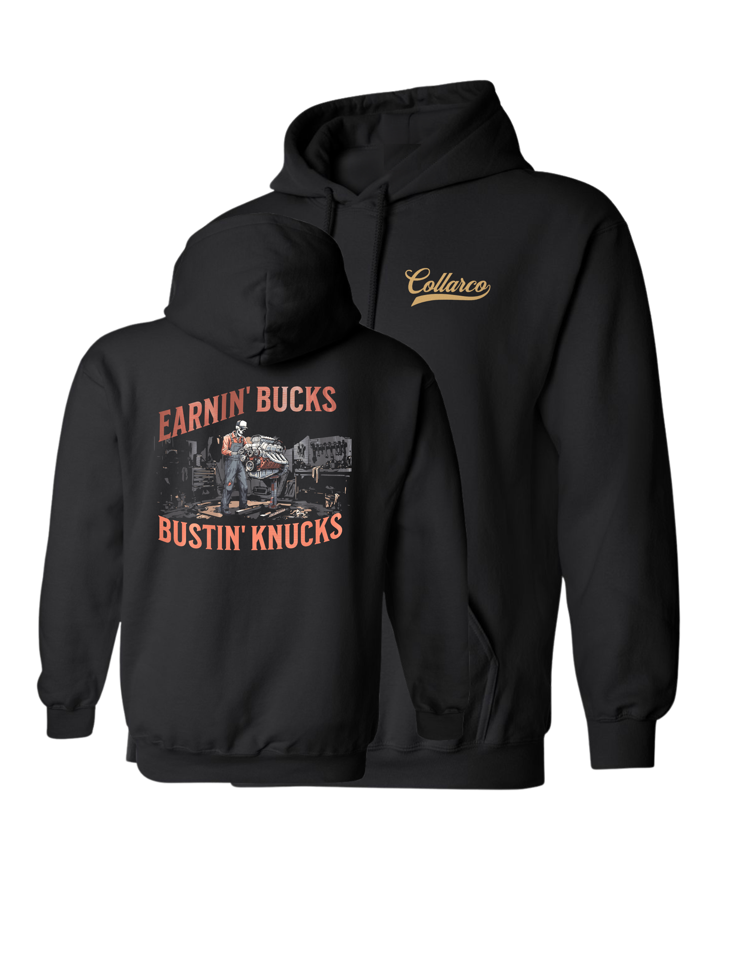 MECHANIC TRADE HOODIE - EARNIN' BUCKS, BUSTIN' KNUCKS