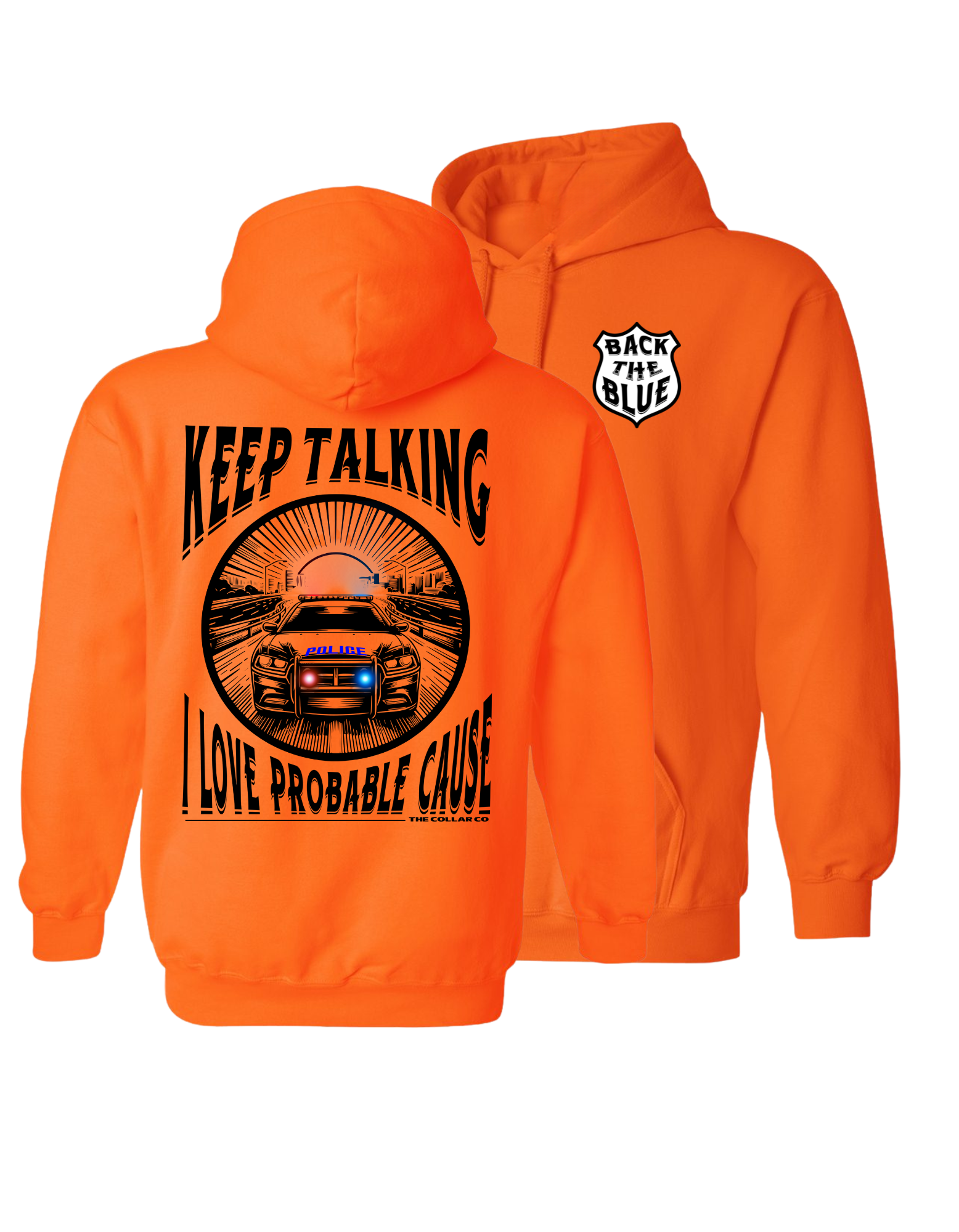 BLACK THE BLUE POLICE HOODIE