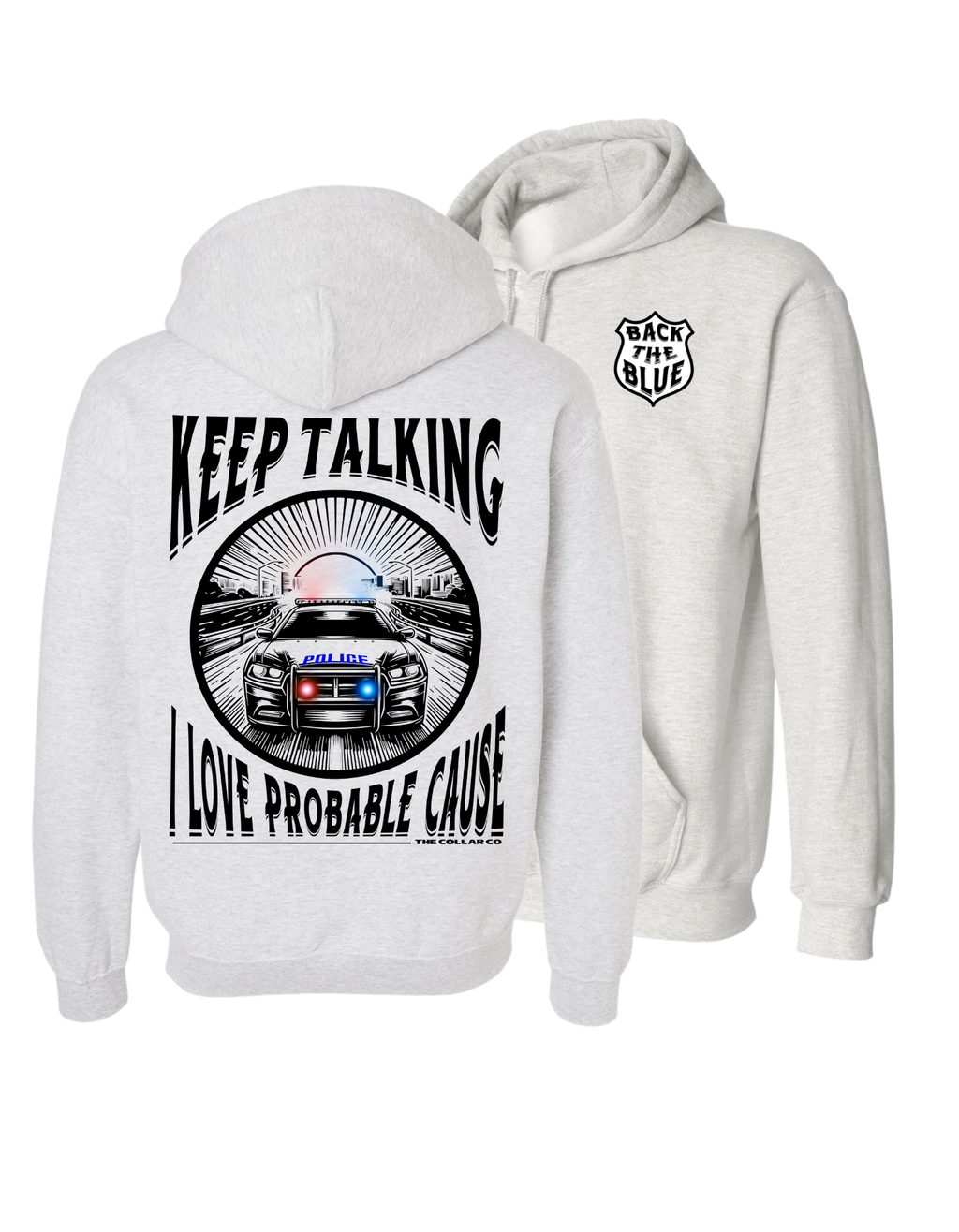 BLACK THE BLUE POLICE HOODIE