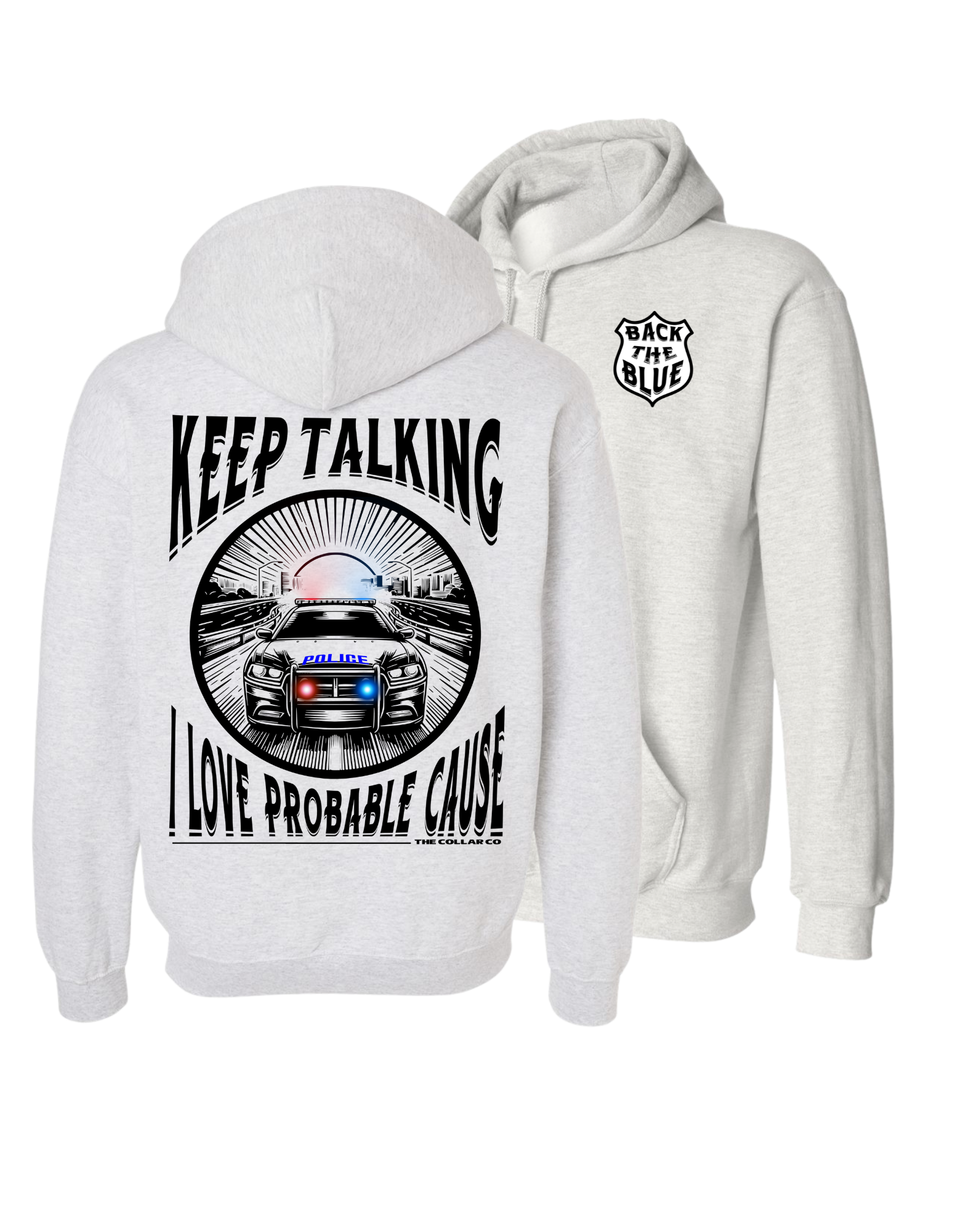 BLACK THE BLUE POLICE HOODIE