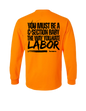 YOU MUST BE A C-SECTION BABY THE WAY YOU HATE LABOR LONG SLEEVE WITH POCKET