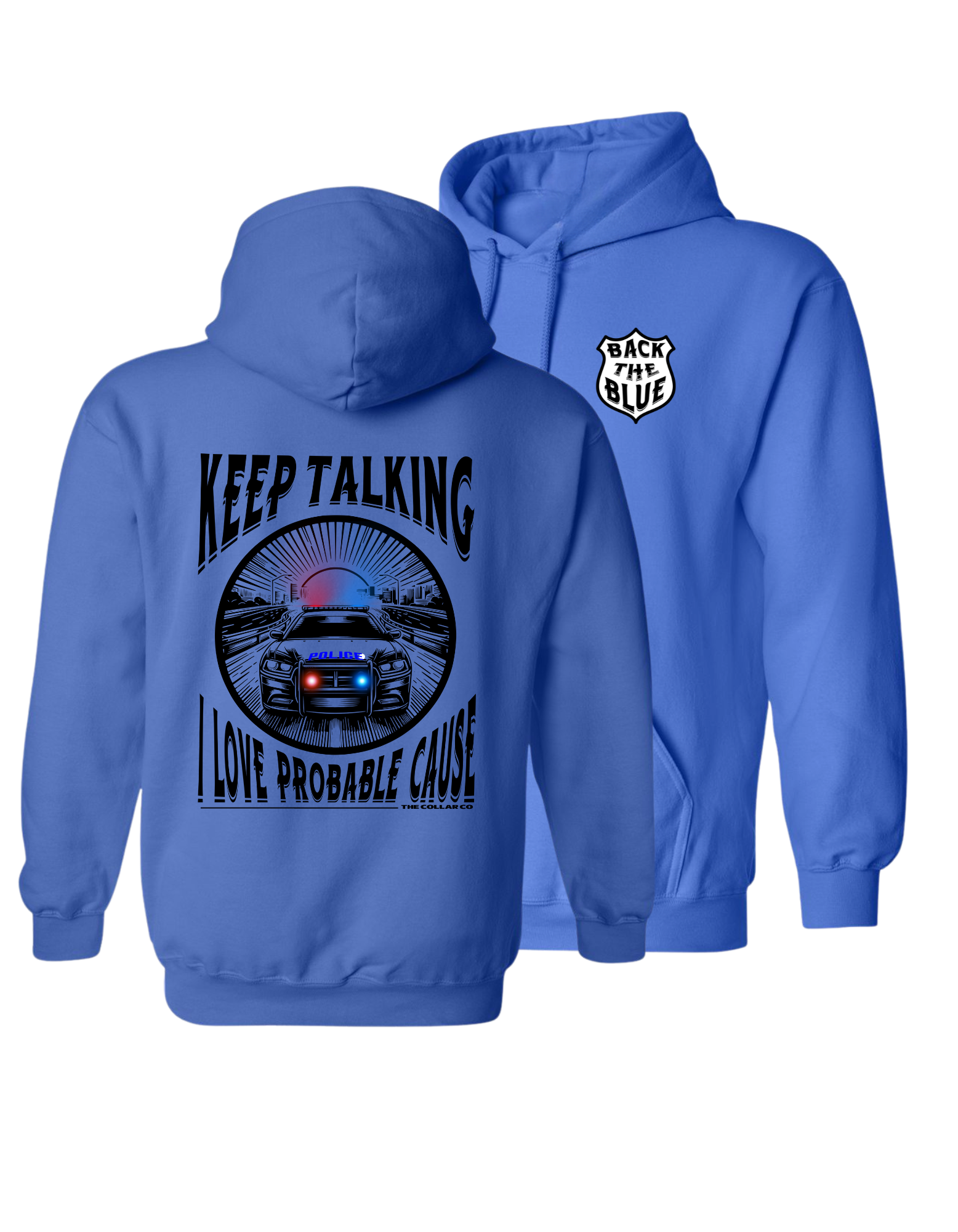 BLACK THE BLUE POLICE HOODIE