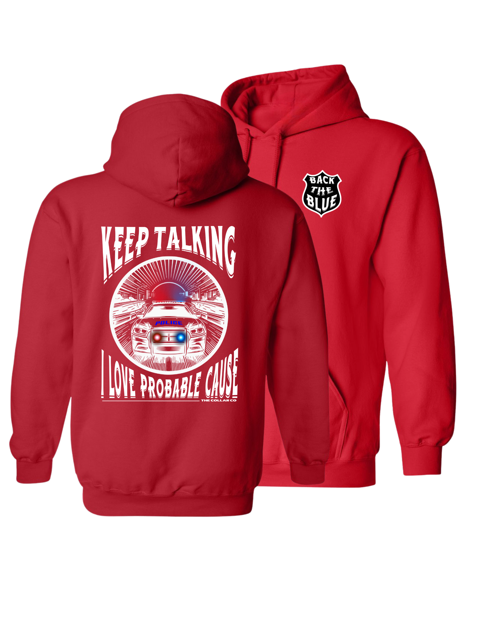 BLACK THE BLUE POLICE HOODIE