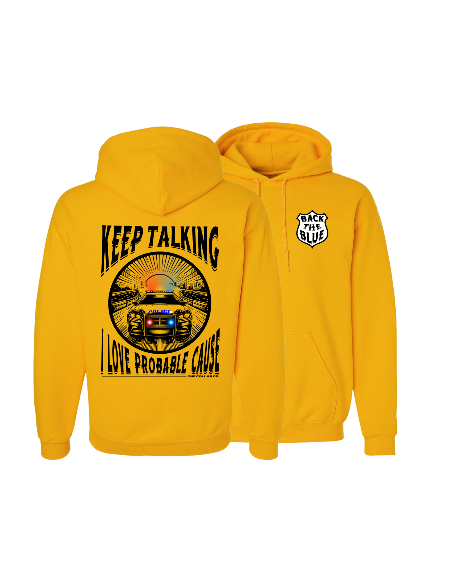 BLACK THE BLUE POLICE HOODIE